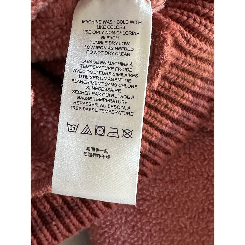Free People Hollaback Bomber Jacket Snap Front Orange Spiced Brandy Sherpa Large - Picture 16 of 16